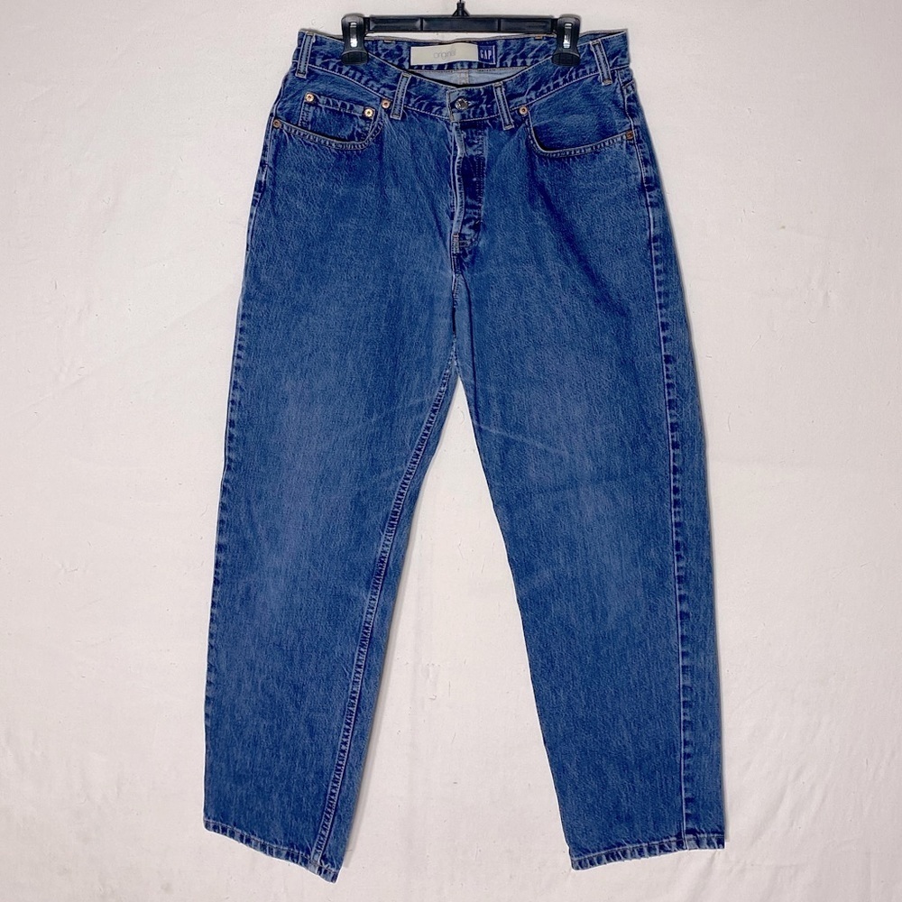 Vintage 90s GAP Original Fit Relaxed Med Wash Button Fly Jeans 30 Normcore